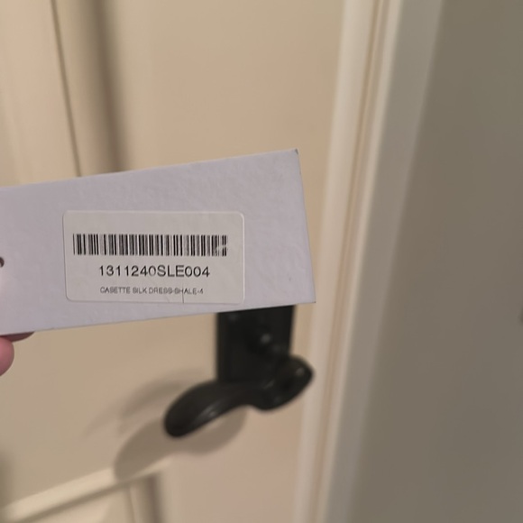 NWT reformation silk cassette dress in gunmetal - Picture 7 of 8